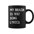 My Brain Is 999 Percent Song Lyrics Music Lover Quote Coffee Mug