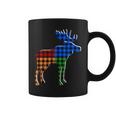 Buffalo Plaid Standing Moose Silhouette Colorful Moose Lover Coffee Mug