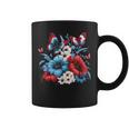 Butterfly Flowers Red White And Blue 4Th Of July Patriotic Coffee Mug