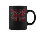 Butterfly Red Buffalo Plaid Christmas Tree Lights Coffee Mug