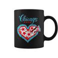 Chicago Pizza Love Heart Chicago Flag Women Coffee Mug