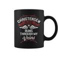 Christensen Blood Runs Through My Veins Last Name Family Coffee Mug