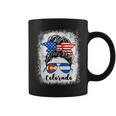 Colorado State Flag Sunglasses Mom Messy Bun Hair Girl Coffee Mug Colorado State Flag Sunglasses Mom Messy Bun Hair Girl Coffee Mug