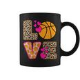 Cute Love Basketball Leopard Print Girls Basketball Coffee Mug