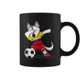 Dabbing Husky Venezuela Football Venezuelan Flag Soccer Coffee Mug