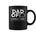 Dad Of 2 Girls 1 Boy Fathers Day For Dad Men Coffee Mug