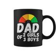 Dad Of 2 Girls 3 Boys From Daughter From Son On Father's Day Coffee Mug