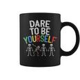 Dare To Be Yourself Autism Awareness Dabbing Skeleton Coffee Mug