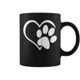 Dog Paw Print Heart Graphic Love Dogs Tops Coffee Mug