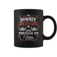 Downey Blood Runs Through My Veins Vintage Family Name Coffee Mug