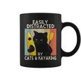 Easily Distracted By Cats & Kayaking Cat Lovers Kayakers Coffee Mug
