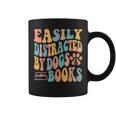 Easily Distracted By Dogs & Books Animals Book Lover Groovy Coffee Mug