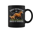 Easily Distracted By Horses And Dogs Girls Equestrian Coffee Mug