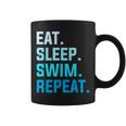 Eat Sleep Swim Repeat Natación Taza de café