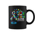 In This Family Nobody Fights Alone Blue Autism Awareness Coffee Mug