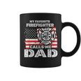 My Favorite Firefighter Calls Me Dad Usa Flag Father Coffee Mug