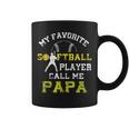 My Favorite Softball Player Calls Me Papa Father's Day Mens Coffee Mug