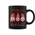 In February We Wear Red Three Gnomes Heart Disease Awareness Coffee Mug