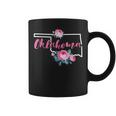 Floral Oklahoma Vintage Rose Pink Flower Us Map Home State Coffee Mug