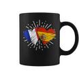 Francia España Amistad Corazon Francia Italiano Taza de café