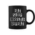Vintage Wrestler Wrestling Eat Sleep Wrestle Repeat Coffee Mug