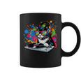 Gato Como Dj Y Djing Tocadiscos Edm Arte Pop Colorido Y Deejay Taza de café