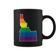 Gay Pride Flag Idaho State Map Rainbow Stripes Coffee Mug