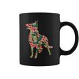 German Shepherd Flower Dog Silhouette Floral Coffee Mug