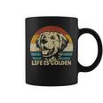 Golden Retriever Dog Life Is Golden Retro Vintage Tassen