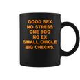 Good Sex No Stress One Boo No Ex Small Circle Big Checks Coffee Mug