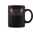 Grow Through It Flower Spine Front Back Skeleton Vintage Coffee Mug