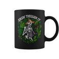 Grow Through It Positive Saying Flower Skeleton Coffee Mug