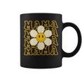Happy Face Mama Groovy Daisy Flower Smiling Flower Coffee Mug