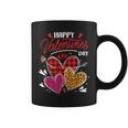 Happy Valentine's Day Three Leopard And Plaid Hearts Girls Coffee Mug