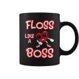 Heart Floss Like A Boss Valentines Day Boys Kids Flossing Coffee Mug
