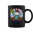 Hello Liberty With Kitty 4Th Of July Usa Flag And Firework Coffee Mug