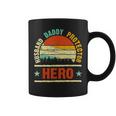Husband Daddy Protector Hero Vintage Sunset Dad Coffee Mug