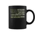 Husband Father Protector Hero Fathers Day Camo American Flag Coffee Mug