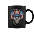 Independence Day 4Th July Usa Flag America Liberty Skull Coffee Mug