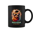 Indiana Total Solar Eclipse 2024 Cat Wearing Glasses Coffee Mug