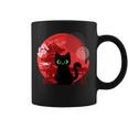 Japanese Cat Silhouette Flower Kitten Anime Lover Cat Coffee Mug