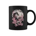 Japanese Dragon & Cherry Blossom & Full Moon Asian Coffee Mug