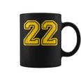 Jersey 22 Golden Yellow Sports Team Jersey Number 22 Coffee Mug
