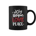 Joy Hope Love Peace Red Buffalo Plaid Christmas Mom Women Coffee Mug