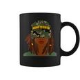 Junenth Black Woman Face Locs Camo Hat Coffee Mug