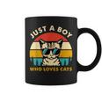 Just A Boy Who Loves Cats Themed Cat Owner Boy Kid Cat Lover Coffee Mug