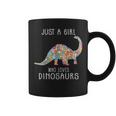 Just A Girl Who Loves Dinosaurs Cute Floral Girls Ns Coffee Mug