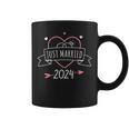 Just Married 2024 With Heart For Wedding And Honeymoon Coffee Mug