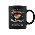 Knitting Never Underestimate Old Woman With Knit Needles Coffee Mug