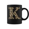 Leopard Cheetah Print Letter K Initial Rustic Monogram Coffee Mug